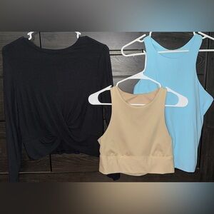 All In Motion Women's Athletic Tops - Black, Beige, and Blue